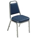 Augusta Stackable Chair Silver Frame With Blue Vinyl