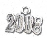 Solid Sterling Silver 2008 Charm