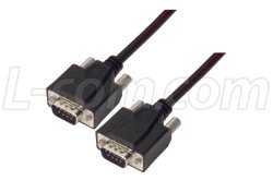 Deluxe Black D-sub 9 Position DB9 Male/Male Cables - Fully Populated, 100% Shielded 25.0 FEET