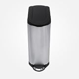 Brushed Stainless Steel Finish Slim Can with Plastic Lid - 35L
