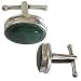 Pair of Cuff Links and Studs in Sterling Silver for Men Melachite Gemstone (cflng191)