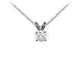 14K Black Gold : Round Diamond Solitaire Pendant - 0.33 CT TW.