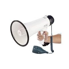 Schulter-Megaphon 25 Watt, bis 300 Meter, mit abnehmbarem Mikrofon, Sirene und Musik - z. B. f�r den Einsatz bei Sportveranstaltungen, F�hrungen, Rettungs- oder Sicherheitseins�tzen, auf Baustellen, in Zeltlagern u.v.m.