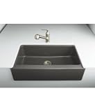 Kohler K-6546-4U-58 Dickinson Apron-Front, Undercounter Kitchen Sink with Four-Hole Oversized Centers, Thunder Grey