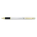 Pentel RX15ZX-A Pentel Excalibur Stick Roller Ball Pen, Silver Barrel, Black Ink, Fine Pt, 1 Unit