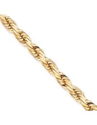 10k Gold 10mm Handmade Diamond-cut Rope Chain 8 Inches