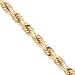 10k 10mm Handmade Diamond-cut Rope Chain Anklet - 9 Inch