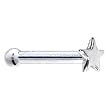 Solid 14KT White Gold Star Nose Bone - 18 Gauge