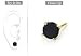 Mens 14K Yellow Gold : Round Black Diamond Stud Earring -2.00CT. TW.