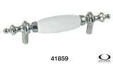 3 C.C. Porcelain Drawer Pull Polished Chrome Lot of 25