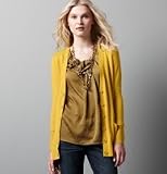 Ann Taylor Loft Women's Vintage Yellow V-Neck Cardigan
