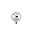 Solid 14KT White Gold 1.5mm Genuine Diamond Internally Threaded Replacement Ball 3mm - 14 Gauge