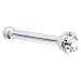Jewelry : Solid 14KT White Gold 2mm Genuine Diamond Nose Bone - 18 Gauge