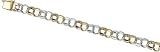 Alternating Yellow and White Double Link Charm Bracelet, 14K Yellow Gold by NJ Charms