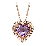 10kt. Rose Gold, Amethyst Heart Pendant
