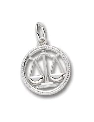 Rembrandt Charms, Libra Charm in Solid Sterling Silver or Gold