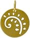 Small Round Cut Out Fern Leaf Pendant or Charm in Gold Vermeil, #7662