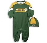 Green Bay Packers Newborn/Infant coverall and knit cap set