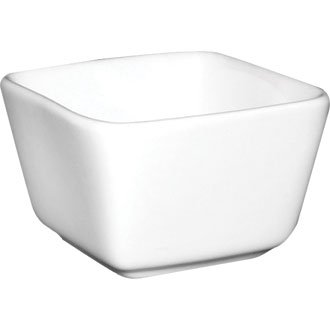 Porcelain Whiteware Crockery Set - Mini Dish Tall Square White - 75x75x48mm (Box 12) - ideal for single bites and dips!
