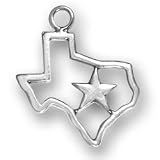 Sterling Silver Texas and Lone Star Charm by SilverChicks