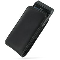 PDair Leather Case for Nokia N8 - Vertical Pouch Type with Belt Clips (Black)