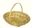 Dollhouse Miniature Straw Basket with Handle