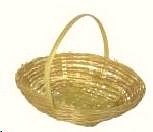 Dollhouse Miniature Straw Basket with Handle