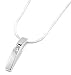 White Ice - Sterling Silver Large Bar with Diamond Pendant and 18 Necklace