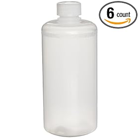 Bel-Art F106210007 6-Pack 500 ml Precisionware Narrow Mouth Low Density Polyethylene Bottle