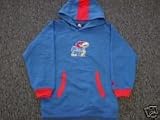 Univ of Kansas Jayhawks Youth/Kids Blue and Red Embroidered Hooded Sweatshirt