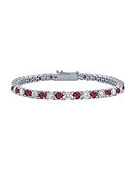 Ruby and Diamond Tennis Bracelet : Platinum - 3.00 CT TGW