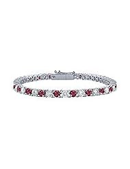 Ruby and Diamond Tennis Bracelet : Platinum - 2.00 CT TGW