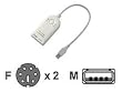ATEN USB to PS/2 Keyboard & Mouse Converter UC100KMA (Off White)