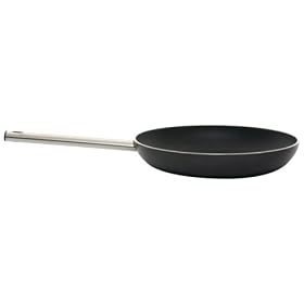 Alessi Mami Long Handled Frying Pan, Black, Non-Stick, 24 cm (SG110/24 B)