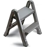 Rubbermaid 4209 EZ Step 2-Step Folding Stool, Metallic Cylinder