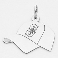 Sterling Silver Seattle Mariners Large Hat Pendant