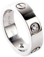 MARAT Brands® Stainless Steel Designer Inspired Love Ring White Gold with Stone 7