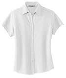 NEW Port Authority Signature - Ladies Rapid Dry Button-Front Sport Shirt White-1X