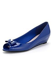 Peep Toe Bow Wedge Shoes