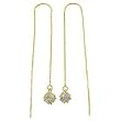 14K Yellow Gold CZ Threader Earrings