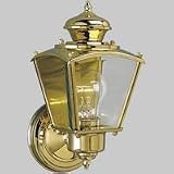 Progress Lighting BrassGuard Lanterns Polished Solid Brass One-Light Wall Lantern ,10-3/4,, H, - P56