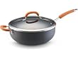Rachael Ray Hard Anodized Nonstick 6-Quart Covered Chef's Pan, Orange