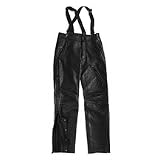 Harley Davidson Mens FXRG Leather Over Pant, midweight, water-resistant leather zips into the Midweight FXRG Leather Jacket. Removable suspenders on men's and FXRG graphics along side seam. 5-year warranty, 98524-05VM