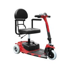 Drive Medical Falcon 3 Wheel Portable Travel Scooter with Comfortable Padded Seat and Batteries, Blue