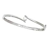 Brilliant Cut CZ Bangle Bracelet Set in Fine 925 Silver