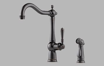 Brizo 61136LF-RB Tresa Single Handle Kitchen Faucet with Spray – Venetian Bronze