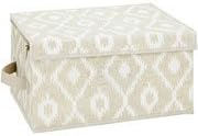 HouseCandie Zippered Storage Box, Medium, India Faux Jute