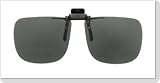 Polarized Clip on Flip up Plastic Sunglasses, Rectangle, 58mm Wide X 47mm High (128mm Wide), Polarized Grey Lenses - 56mm X 47mm - Polarized Grey Lenses