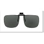 Polarized Clip-on Flip-up Plastic Sunglasses - Rectangle - 54-56mm X 47mm - Polarized Grey Lenses