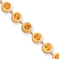 14k Citrine Bracelet - 7 Inch by JewelryWeb